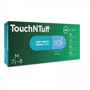 Ansell TouchNTuff 92-665 Extended-Cuff Disposable Nitrile Gloves